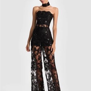 GEORGIE EMBELLISHED LACE JUMPSUIT alice and olivia